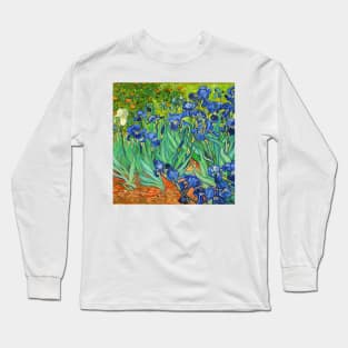 Irises Vincent Van Gogh impressionist impressionism vintage 1889 painting Long Sleeve T-Shirt
